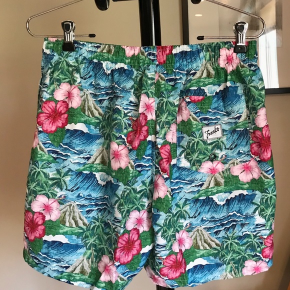 Franks Australia Mens Mid-Length Oahu Swim Trunks Floral Tropical designer M - Picture 11 of 11
